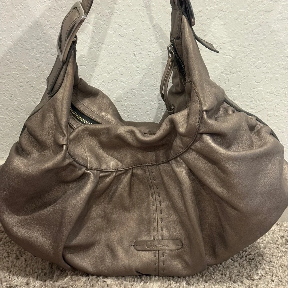 Cole‎ Haan Tan Hobo Bag with Slouchy Crescent Shape